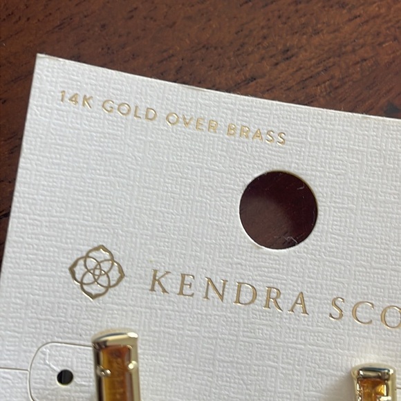 Kendra Scott Serena Linear Earrings  New Drop Tier Yellow Square New Sz OS - Picture 2 of 7